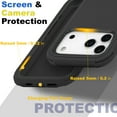 thumbnail image 5 of For iPhone 17 Pro Max Case With Belt Clip, Kickstand, Shockproof Dust/Drop Proof 3 in 1 Full Body Rugged Heavy Duty Durable Cover Black, 5 of 6