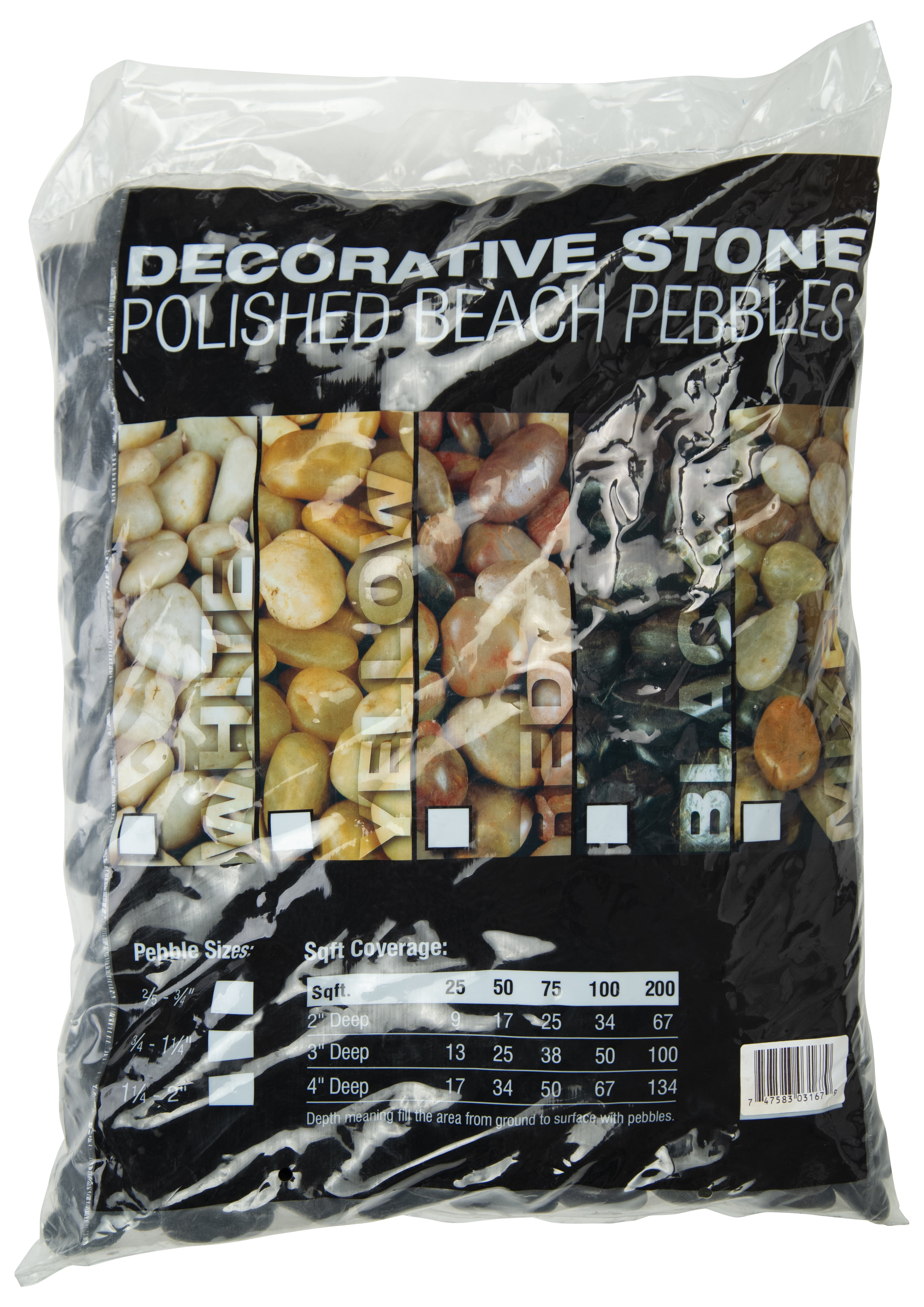 MSI Small Black Polished Pebbles, Outdoor Decorative Stones (40 lb)