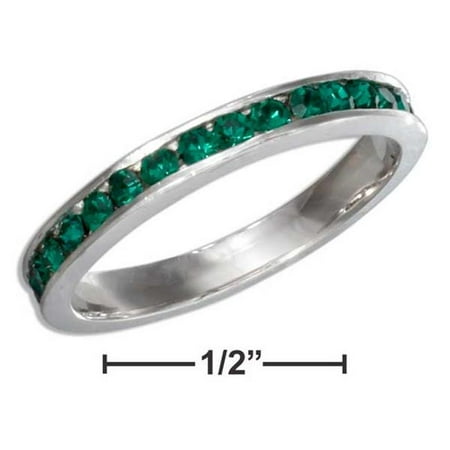 silver birthstone eternity plum crystals sterling ring band island