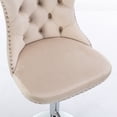thumbnail image 4 of Swivel Velvet Barstools Adjusatble Seat Height from 25-33 Inch,Modern Upholstered Bar Stools with Backs Comfortable Tufted for Home Pub and Kitchen Island,Set of 2, 4 of 5
