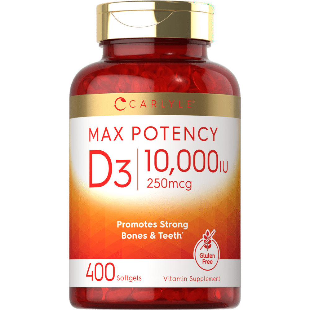 Vitamin D 10000 IU 400 Softgels Value Size Max Potency NonGMO