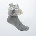 thumbnail image 5 of Caqnni Baby Girls Ankle Socks Toddler Bow Mesh Long Stockings Thin Socks For Fall and Winter (Grey,5-6 Years), 5 of 5