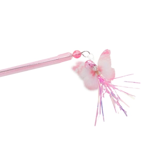 Telescopic Wire Cat Toy - Long Pole - Beautiful Color - Comfortable Grip -  Multipurpose Interactive Play - Relief Pressure - Kitten Teaser with Bell  Feather Rod 