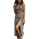 thumbnail image 1 of Vestido a media pierna con estampado sin mangas y cuello en V bohemio a la moda para mujer Fridja  hj5099, 1 of 9