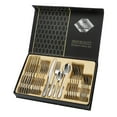 thumbnail image 1 of MesaSe 24 PCS Cutlery Set Shiny Gold with Hexagon Handle Forged Stainless Steel For Home Hotel Use Service for 6, 1 of 6