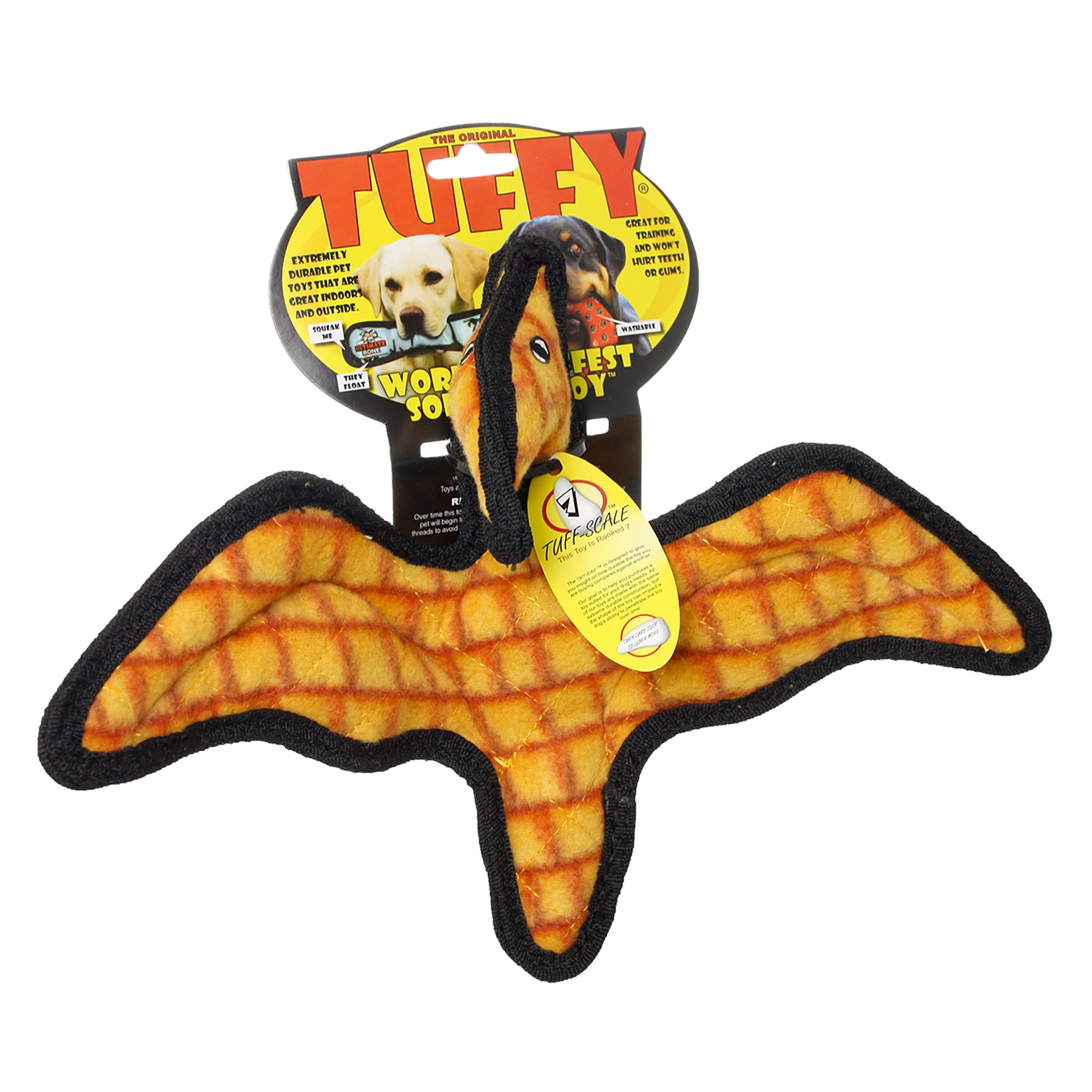 Tuffy Jr Dinosaur Pterodactyl Durable Plush Squeaky Dog Toy