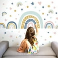 thumbnail image 4 of Boho Pink Rainbow Wall Art Stickers Girls Bedroom Playroom Decals Decor Peel and Stick Nursery Removable Baby Room Party Decorations Gift(30X43CM, 2Pcs), 4 of 7