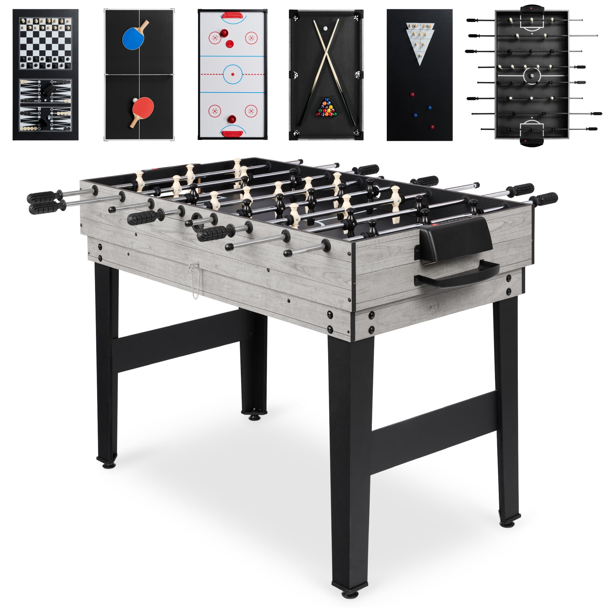 Best Choice Products 2'x4' 10-in-1 Game Table, Foosball, Hockey