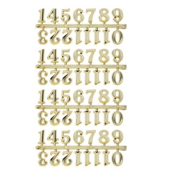Minkissy 4 Set Small Metal Clock Numbers Tone Plastic Self Adhesive for Craft Projects and Home Decor
