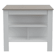 thumbnail image 6 of Newboti Furniture Roblar 8-Shelf 2-Door 2-piece Kitchen Set, Kitchen Island and Pantry Cabinet White and Light Gray 27014, 6 of 7