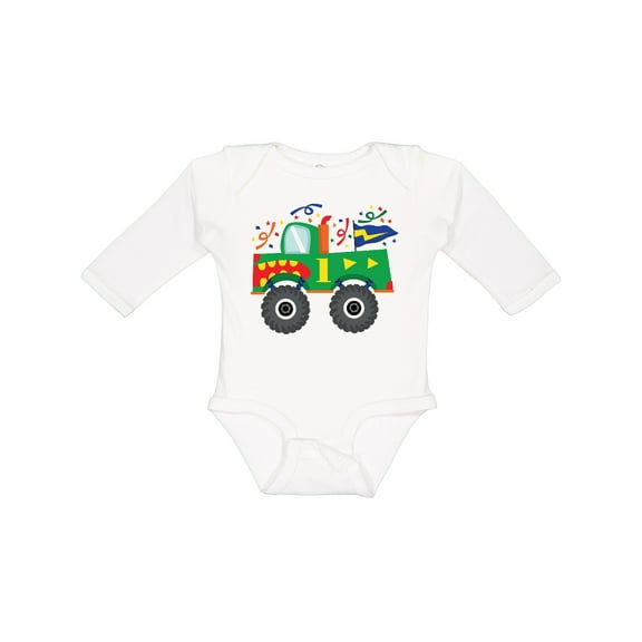 Inktastic 1st Birthday Truck Boys Long Sleeve Baby Bodysuit