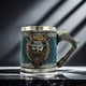 thumbnail image 1 of Taza de cerveza de acero inoxidable con diseño de calavera pirata misteriosa con relieve tridimensional vintage de Halloween, 1 of 5