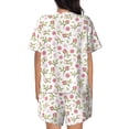 thumbnail image 3 of Bixox Women's Rose Flowers Printed Pajama Set 2 Piece Lounge Set Top and Shorts Soft Pajamas, Shorts with Pockets, 3 of 7