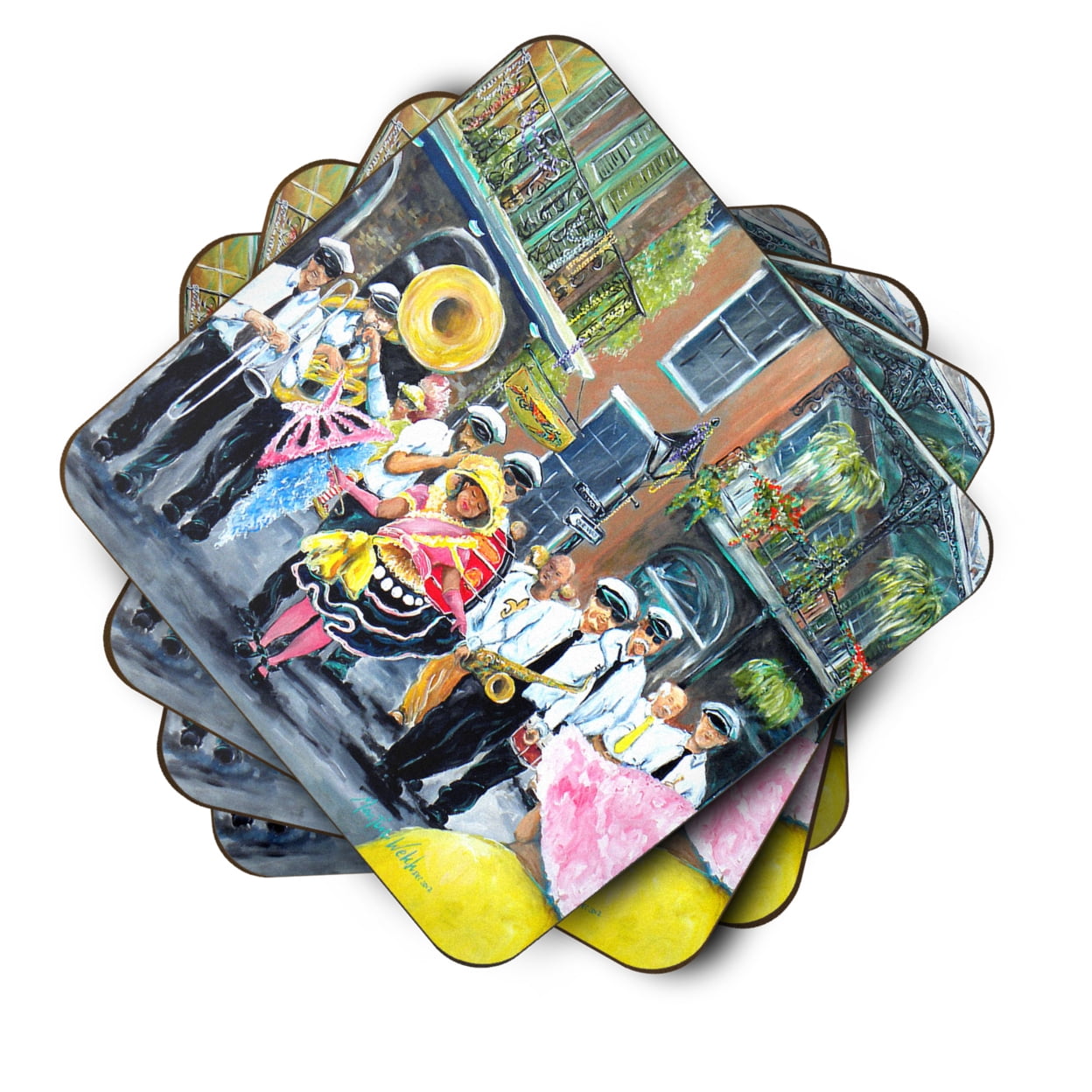 French Quarter Frolic Foam Coaster Set of 4