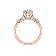thumbnail image 2 of 1.00 T.C.W Round Shape Natural Diamond Latest Design Solitaire with Accents Wedding Ring for Ladies Solid 14K Rose Gold Size 8, 2 of 8