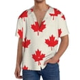 thumbnail image 3 of Naloa Happy Canada Day Men's Loose Fit Cuban Collar Short-Sleeve Shirt with Button-down and Chest Pocket for Everyday Wear Outings - Medium, 3 of 7