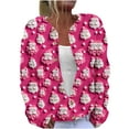 thumbnail image 2 of LOVZFMLL Cardigan pour Femmes Cardigan à Manches Longues Creusé Couleur Unie Veste Décontractée, 2 of 5