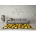 thumbnail image 3 of Ahgly Company Indoor Square Abstract Yellow Modern Area Rugs, 5' Square, 3 of 4
