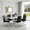 Table+6 Black Chairs, variant on StnTalk Modern Dining Table Set for 6, Faux Marble Dining Room Table Set with 6 Black PU Leather Cantilever Dining Chairs, Rectangular Kitchen Table Set for 6