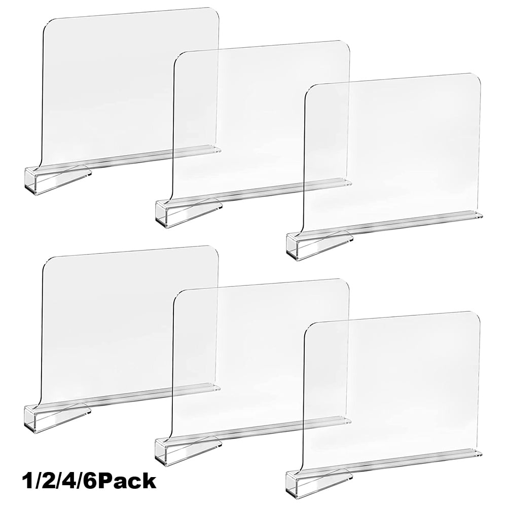 Lishuaiier 2Pack Shelf Dividers for Closets,Clear Acrylic Shelf Divider for Wood Shelves and Clothes Organizer/Purses Separators Perfect for Kitchen