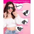 thumbnail image 3 of Lentes de sol PLULON con forma de corazón vintage negro x12 para mujer, 3 of 6