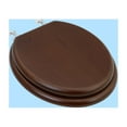 thumbnail image 2 of Renovators Supply Dark Oak Wooden Toilet Seat Round Toilet Seat w/Chrome Hinges and Non Slip Bumper, 2 of 7