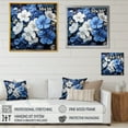 thumbnail image 4 of Designart "Minimalist Flowers: Blue And White Geraniums III" Geraniums Floater Framed Canvas Art Print, 4 of 5