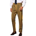 thumbnail image 4 of INSPIRE CHIC Striped Dress Pants for Men's Big & Tall Flat Front Business Trousers 36 Yellow Black, 4 of 4