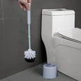 thumbnail image 3 of Toilet Brush, Toilet Brush and Holder with 304 Stainless Steel Handle, Space Saving Toilet Bowl Brush for Storage, Durable Bristles Toilet Scrubber for Bathroom Cleaning(Gray), 3 of 6