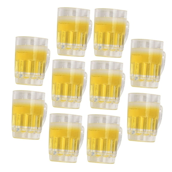 Set of 10 Miniature Beer Mugs for Dollhouse Food Simulation Accessories