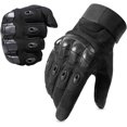 thumbnail image 1 of Un par de guantes militares de combate táctico para hombres, guantes deportivos de verano, protección anticorte para motocross (negro L), 1 of 5