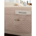 thumbnail image 4 of 2-Piece Waterproof Armrest Covers with 6 Pockets Anti-Slip Furniture Protector Armrest Storage Organizer for Cell Phone TV Remote Control Magazines, Beige, 4 of 5