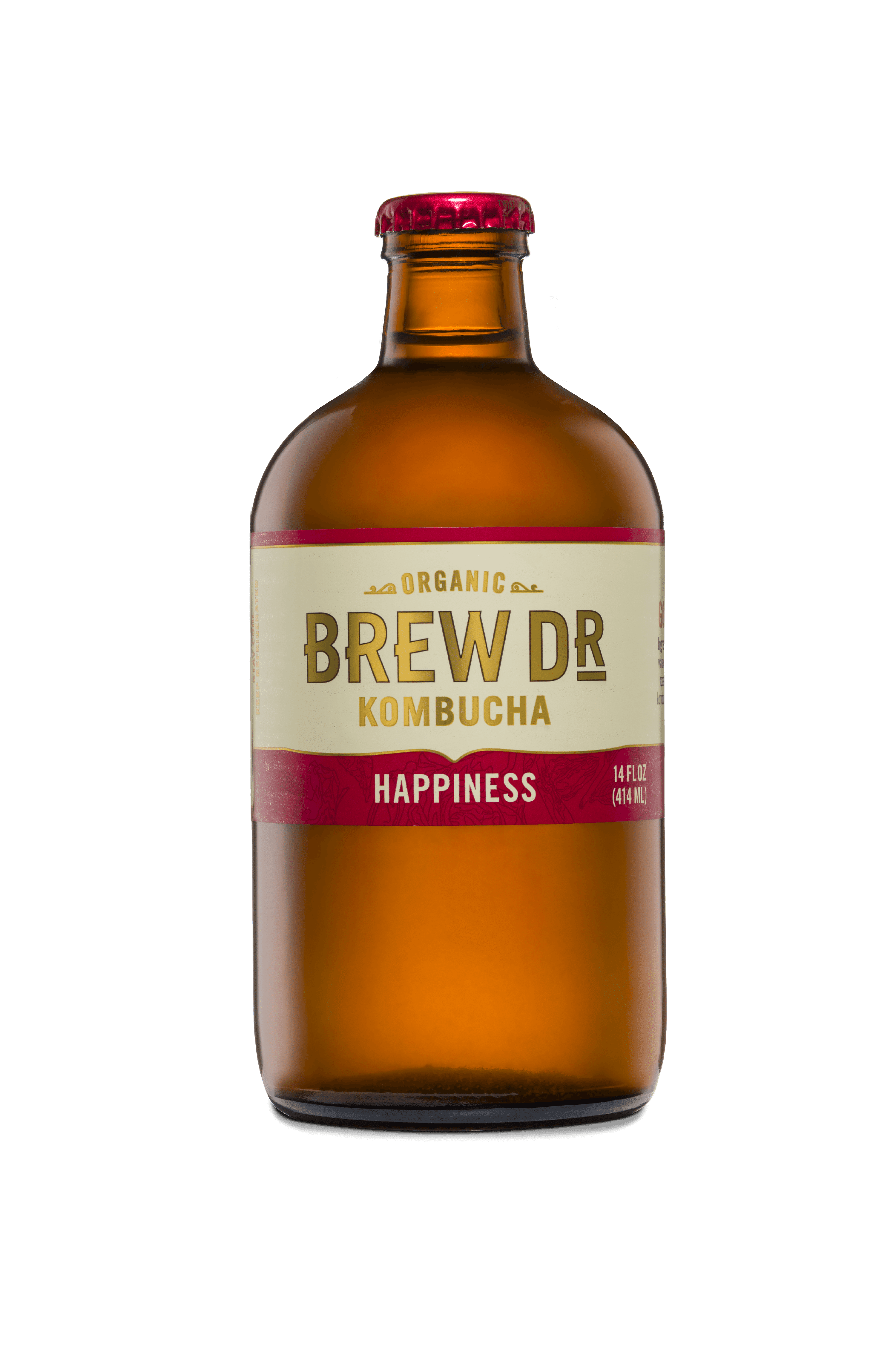 Brew Dr Happiness Kombucha, 14 oz