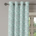 thumbnail image 2 of Ambesonne Quatrefoil Grommet Curtain, Retro Pastel Floral, 50" x 96", Turquoise Grey White, 2 of 6