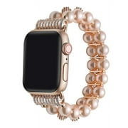 POSH TECH Aurora Rose Gold Faux Pearl Band for Apple Watch Series 1-8 & SE- Size 38-41mm