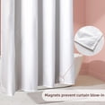 thumbnail image 6 of Yiannan Waterproof Fabric Shower Curtain Liner with 3 Magnets,Machine Washable，Mold Resitant，Extra Wide 108x72inch,White, 6 of 8