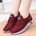 thumbnail image 3 of EKVAHL Orthopedic Lace Up Sneakers for Women, Knit Mesh Arch Support Wide Fit Rebound Cushioned Walking Shoes, Non Slip Daily Fitness Trainers Red, 3 of 5