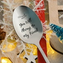 FOLAMADAK Convenient Tableware SuppliesTableware Engraved Spoon Best Present for Husband Madam Family and Friends Tableware Printing Stainless Steel Spoon