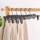 thumbnail image 3 of Perchas para pantalones, perchas para faldas, 5 paquetes de perchas para pantalones de vestir de plástico negro con clips grandes antideslizantes, 3 of 5