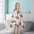 thumbnail image 6 of Beige Highland Cow Flower Pattern Hooded Bath Towel，50"x30" for Ages 3 To 12 Kids, Quick Dry Lightweight Soft Microfiber Hood Beach Towel Cover Up for Kids, 6 of 7
