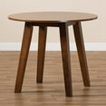 thumbnail image 5 of Baxton Studio Ela Modern and Contemporary Walnut Brown Finished 35-Inch-Wide Round Wood Dining Table, 5 of 7