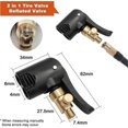 thumbnail image 3 of Car Tire Valve Adapter, Inflator Nozzle, Threaded Replacement Pump Head with Dual Valve, for Car, Bike and Motorcycle Tires, 3 of 5