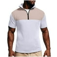 thumbnail image 2 of Blusa y camisa de manga corta con cuello alto para hombre, con bloques de color, manga corta, cremallera, cuello alto, informal, deportiva, blusa para hombre, 2 of 6