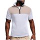 thumbnail image 5 of Ceisia Men's Slim Fit Short Sleeve Half-Zip Color-Blocked Top Waffle-Knit Texture Spring Summer Shirt Gift, 5 of 6