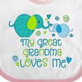 thumbnail image 4 of Inktastic My Great Grandma Loves Me Cute Elephants Boys or Girls Baby Bib, 4 of 4
