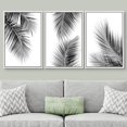 thumbnail image 2 of PixonSign Framed Wall Art Set Black and White Tropical Leaves Nature Floral Canvas Prints Mixed Media Modern Art Decorative Chic for Living Room, Bedroom, Office - 16"x24"x3 White, 2 of 5