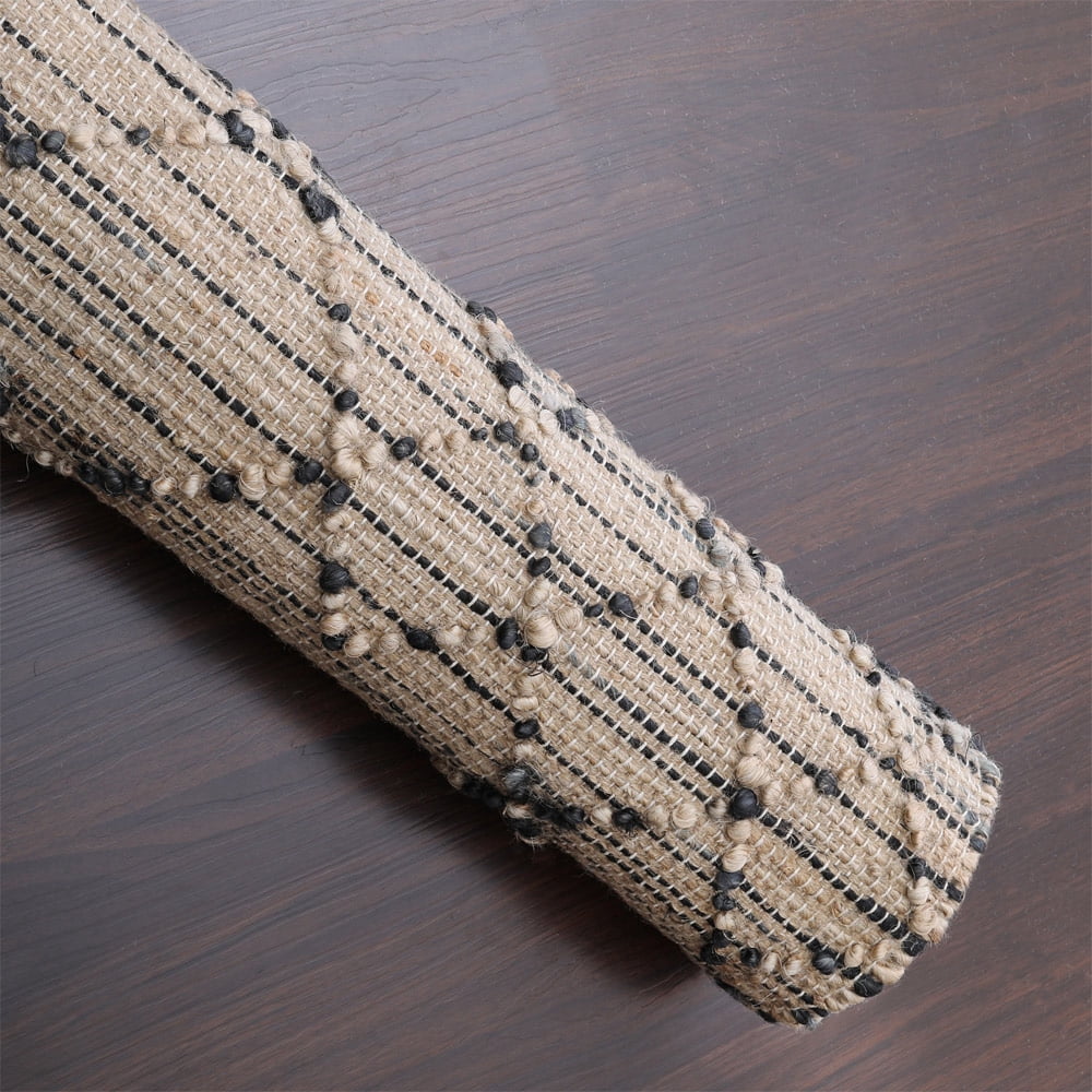 Hand Woven Jute Eco-Friendly Area Rugs - 6'X9', Rectangle Shape, Light Brown Color, Contemporary Pattern, High Pile, Natural Fiber, Outdoor Indoor Handmade Area Rugs For Living Room (J00090)