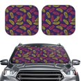 thumbnail image 2 of Windshield Sun Shade, Red Yellow Feather Foldable Car Sun Shade Windshield For Front, 2 Pieces, 2 of 4