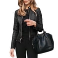 thumbnail image 6 of Joernso Women Fashion Autumn Winter Jacket Short Faux Leather Suit Coat Outwear Clothes, 6 of 7