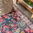 thumbnail image 5 of JONATHAN Y MODERN PERSIAN 5' Round Area Rug, Boho Floral - Multi/Purple, MDP200A-5R, 5 of 9